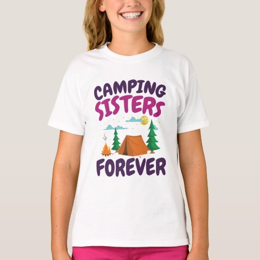 Camping Sisters Forever T-shirt (Voorkant)