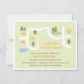 Camping Site Map Birthday Party Invitations Kaart (Voorkant)