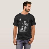 Camping Skeleton Botten Halloween Forest Campfire T-shirt (Voorkant volledig)