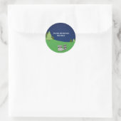Camping Slaapfeest Verjaardagsfeestje Aangepaste F Ronde Sticker (Tas)