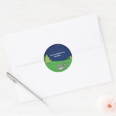Camping Slaapfeest Verjaardagsfeestje Aangepaste F Ronde Sticker (Envelop)
