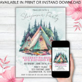 Camping Sleepover Birthday Party Invitation Kaart