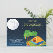 Camping Sleepover Birthday Party Invitations Kaart (Staand voorkant)