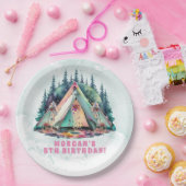 Camping Sleepover Verjaardagsfeest Papieren Bordje (Feest)