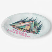 Camping Sleepover Verjaardagsfeest Papieren Bordje (Gekanteld)