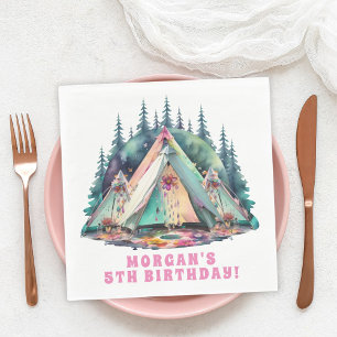 Camping Sleepover Verjaardagsfeest Servet