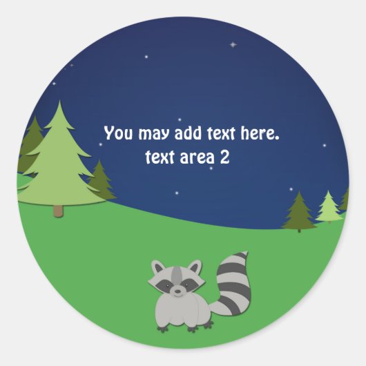 Camping Sleepover Verjaardagsfeestje Aangepaste gu Ronde Sticker (Voorkant)