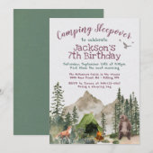 Camping Sleepover Woodland bos Verjaardagsfeest I Kaart (Voorkant / Achterkant)