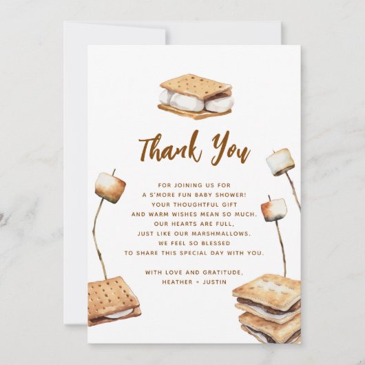Camping S'more Fun Baby Shower Bedankkaart (Voorkant)