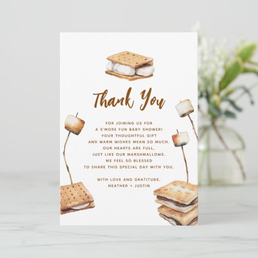 Camping S'more Fun Baby Shower Bedankkaart (Staand voorkant)