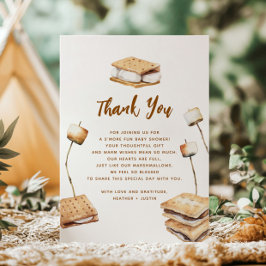 Camping S'more Fun Baby Shower Bedankkaart