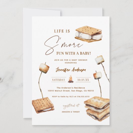 Camping S'more Fun Baby shower Kaart (Voorkant)
