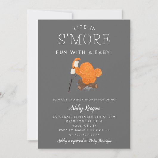 Camping Smore Fun With A Baby Shower Kaart (Voorkant)