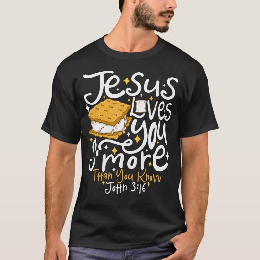 Camping Smore Jesus Loves You John Bible Verse Chr T-shirt (Voorkant)