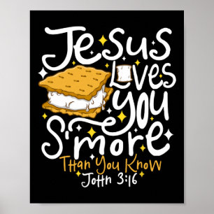 Camping Smore Jezus houdt van jou Johannes Bijbelv Poster