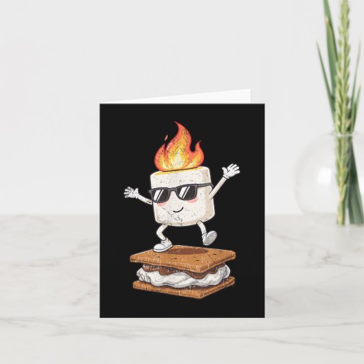 Camping Smore Marshmallow Chocolade Schattigee Dan Kaart (Voorkant)