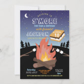 Camping S'More Party Camp Fire Fun Uitnodiging (Voorkant)