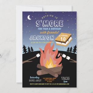 Camping S'More Party Camp Fire Fun Uitnodiging