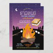 Camping S'More Party Camp Fire Girls Uitnodiging (Voorkant / Achterkant)