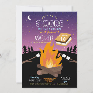 Camping S'More Party Camp Fire Girls Uitnodiging