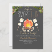 Camping smores baby shower uitnodiging (Voorkant)