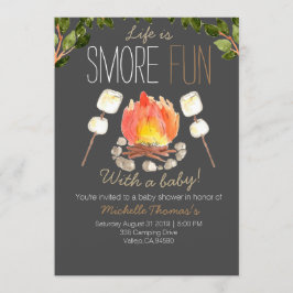 Camping smores baby shower uitnodiging