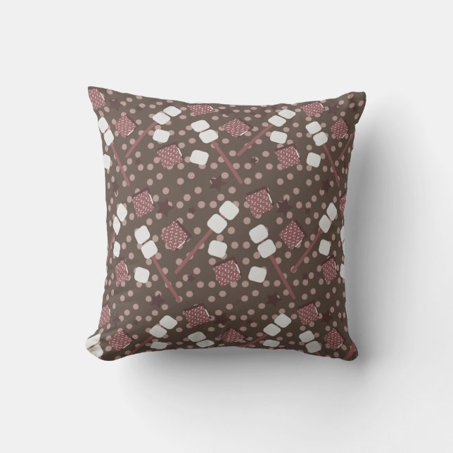 Camping Smores Marshmallows Biscuits Campfire Kussen (Voorkant)