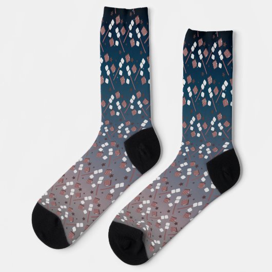 Camping Smores Marshmallows Biscuits Campfire Sokken (Links)