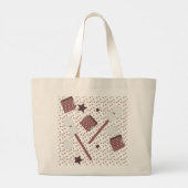 Camping Smores Marshmallows Biscuits Kampvuur Roze Grote Tote Bag (Achterkant)