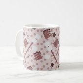 Camping Smores Marshmallows Biscuits Kampvuur Roze Koffiemok (Voorkant links)