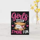 Camping Smores Meisjes Hebben Smore Fun Schattige Kaart (Gele Bloem)