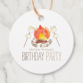Camping smores outdoor verjaardagsgunst tag bedankjes labels