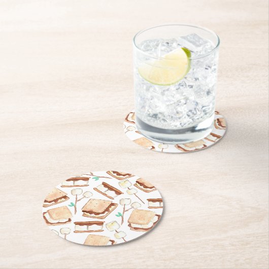 Camping smores verjaardagsfeestje onderzetters (Insitu)