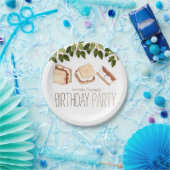 Camping smores verjaardagsfeestje papier bord. papieren bordje (Feest)