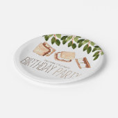 Camping smores verjaardagsfeestje papier bord. papieren bordje (Gekanteld)