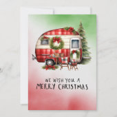 Camping Snowman Kerstthema Feestdagenkaart (Voorkant)