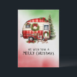 Camping Snowman Kerstthema Feestdagenkaart<br><div class="desc">Camping Snowman Kerstthema voor Camper Holiday Kaart</div>