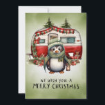 Camping Snowman Kerstthema Feestdagenkaart<br><div class="desc">Camping Snowman Kerstthema voor Camper Holiday Kaart</div>