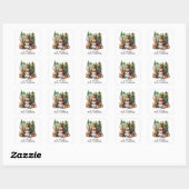 Camping Snowman Kerstthema voor Camper Vierkante Sticker (Vel)
