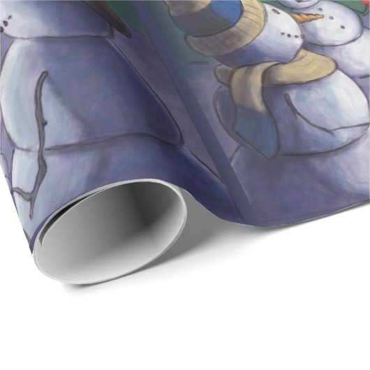 Camping Snowmen Kerstmis Cadeaupapier (Rol Hoek)