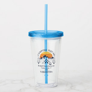 Camping Squad aangepaste familie vakantie swag Acryl Drinkbeker