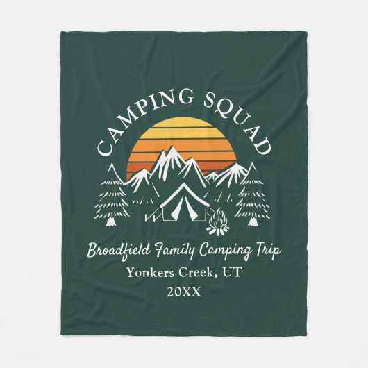 Camping Squad Modern Family Matching Grandma Fleece Deken (Voorkant)