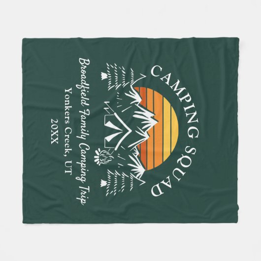 Camping Squad Modern Family Matching Grandma Fleece Deken (Voorkant (Horizontaal))