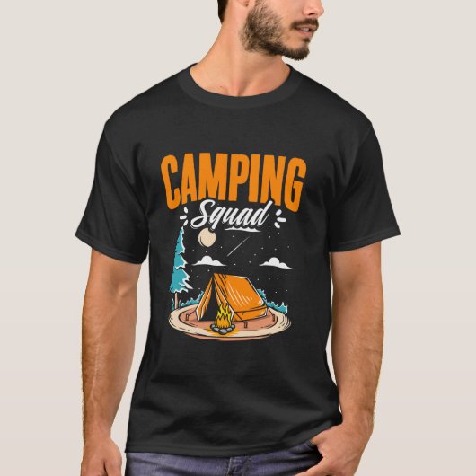 Camping Squad Wanderlust Campfire Camper Natuur ca T-shirt (Voorkant)