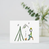 Camping Stickman Briefkaart (Staand voorkant)