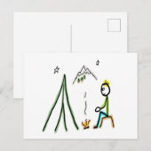Camping Stickman Briefkaart (Voorkant / Achterkant)