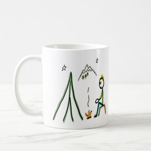 Camping Stickman Koffiemok (Links)