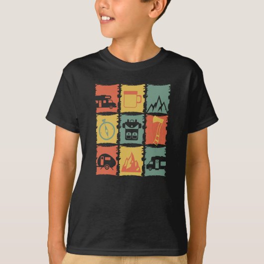 Camping Stuff Grafik voor een Camper T-shirt (Voorkant)