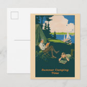 Camping  Summer Travel Poster Briefkaart (Voorkant / Achterkant)