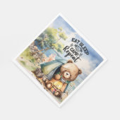 Camping Teddy beer camper eten slaap herhalen Servet (Hoek)